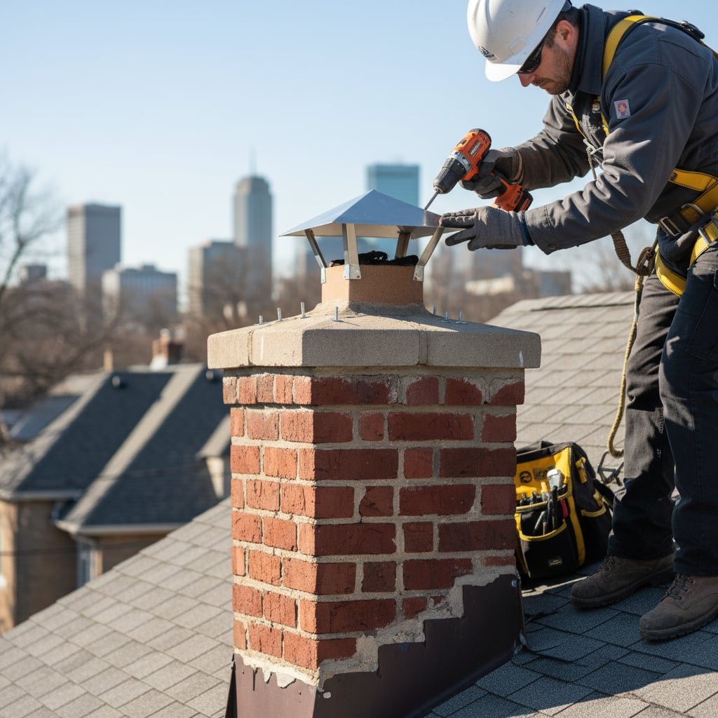 Boston Chimney Cap Installation